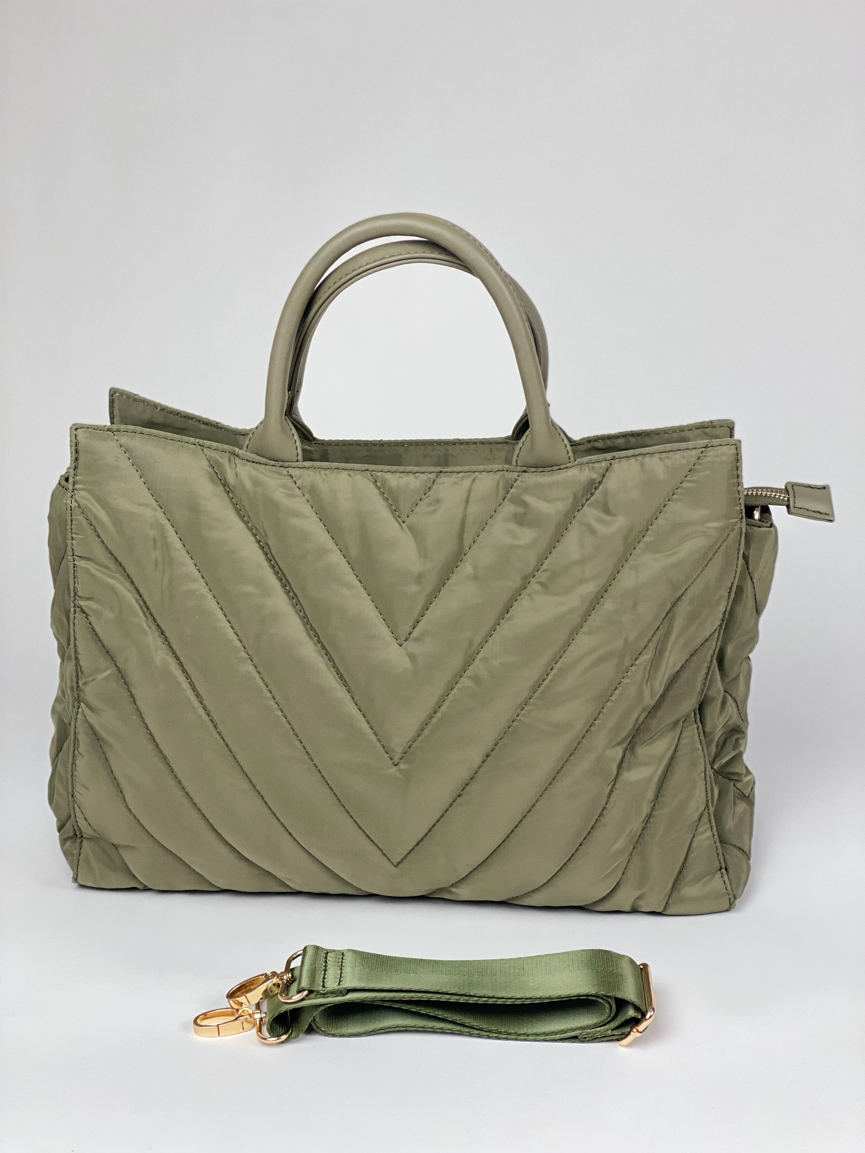 Presley Petite Puffer Tote Olive