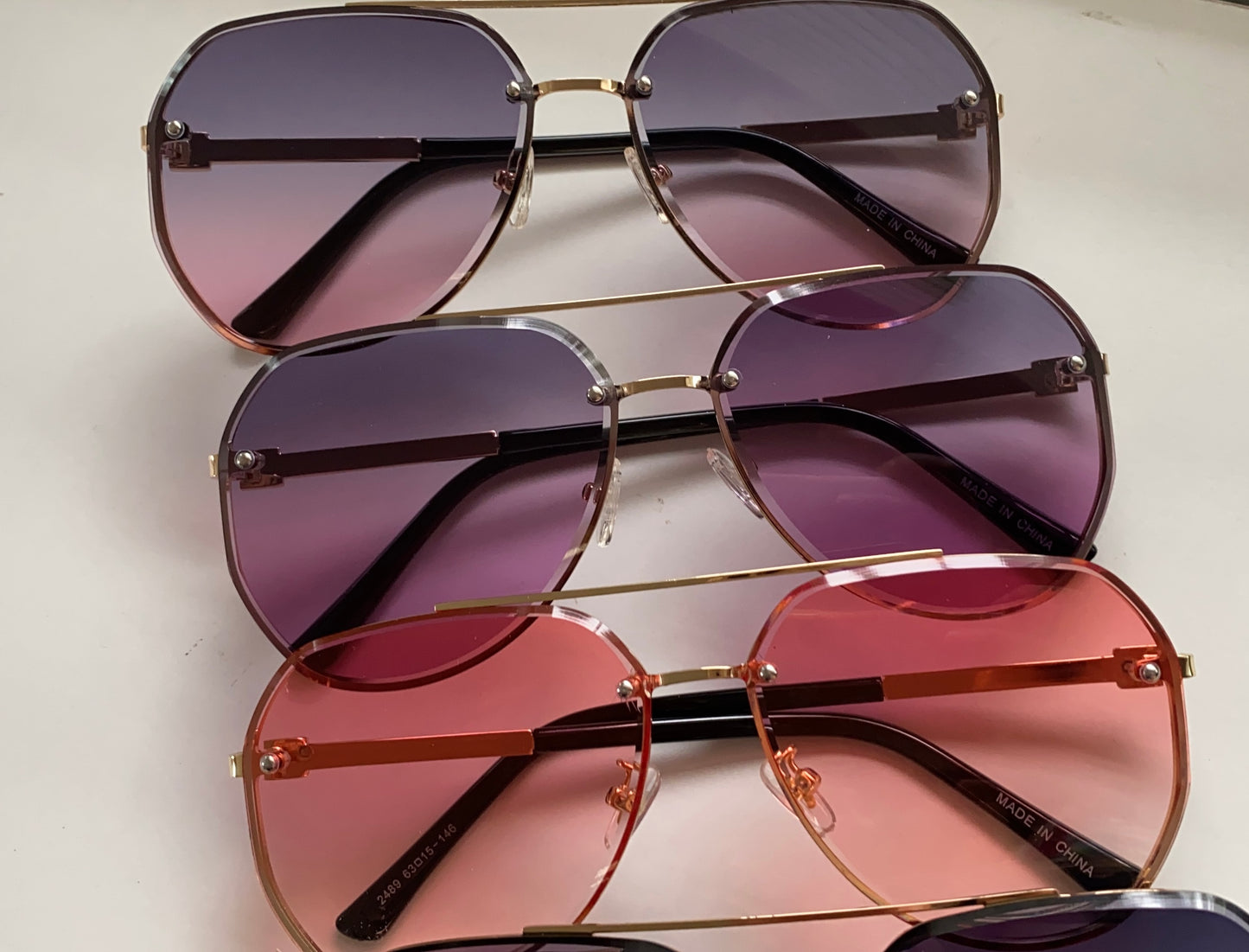 Glamorous Sunglasses -Black to Purple